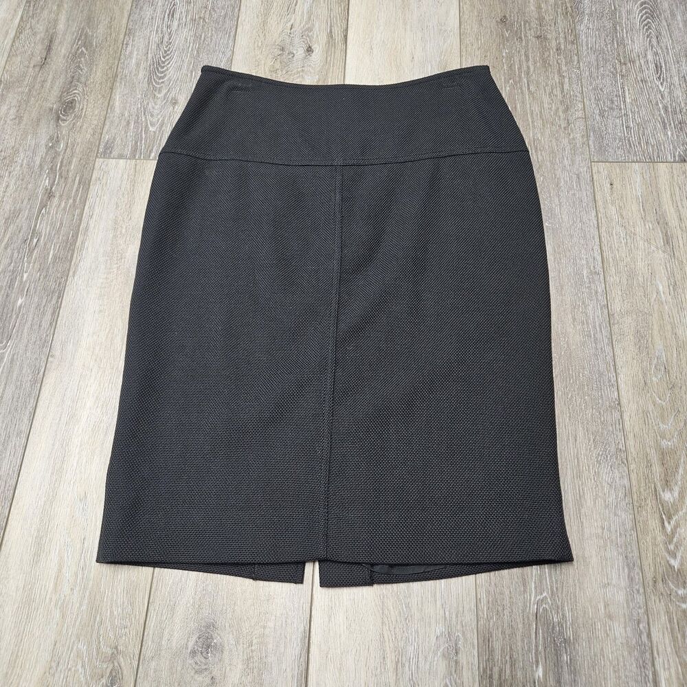 Phillipe Adec Black Pencil Skirt Knee Lenght Classic Lined Designer Women's 4
